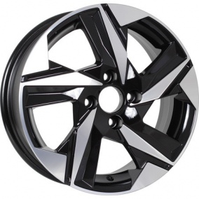 Диск KDW KD1520 6x15 4*100 Et:46 Dia:60,1 Black Front Polished
